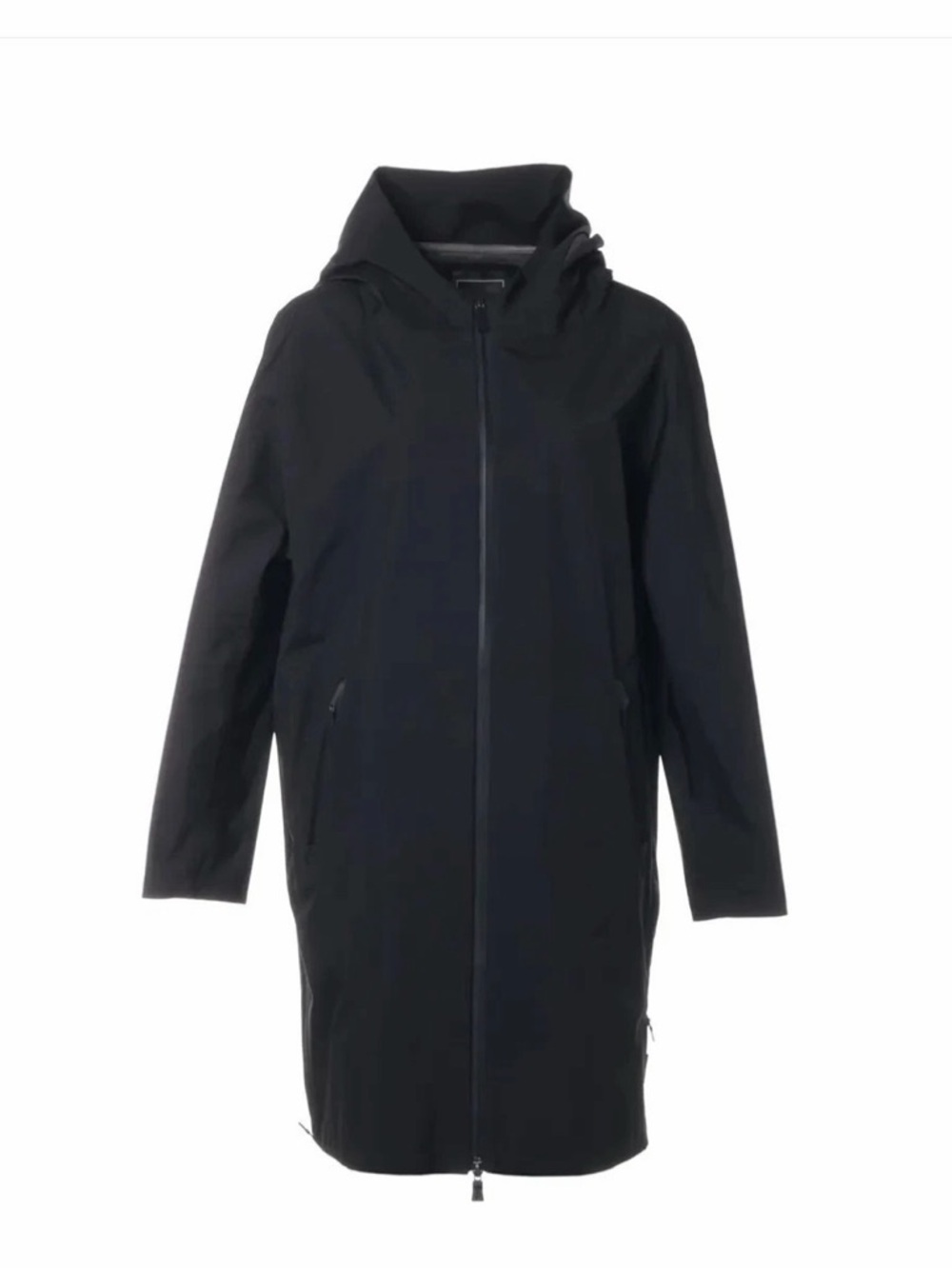 Herno Black Hooded Trench Coat